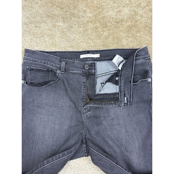 Levis Jeans Size 14 Classic Crop Black Faded Stud Ankle Accent Stretch B147 - Picture 3 of 16